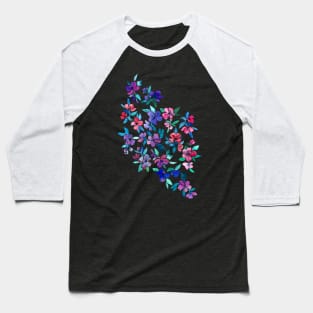 Southern Summer Floral - navy + colors Baseball T-Shirt